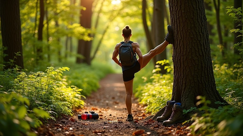 calf stretching for hiking