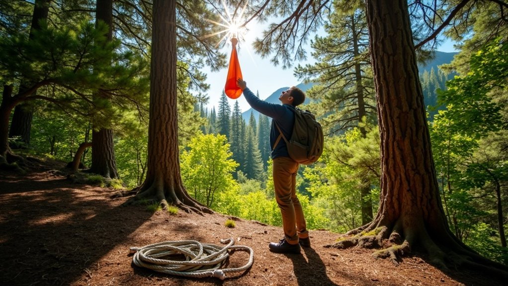 hanging bear bag safely