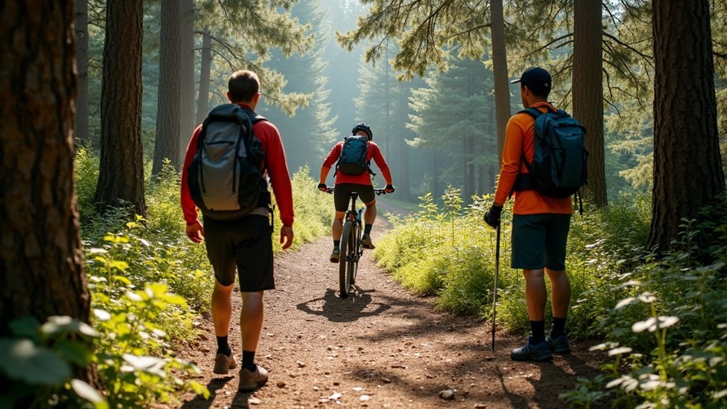 hikers yield to uphill traffic