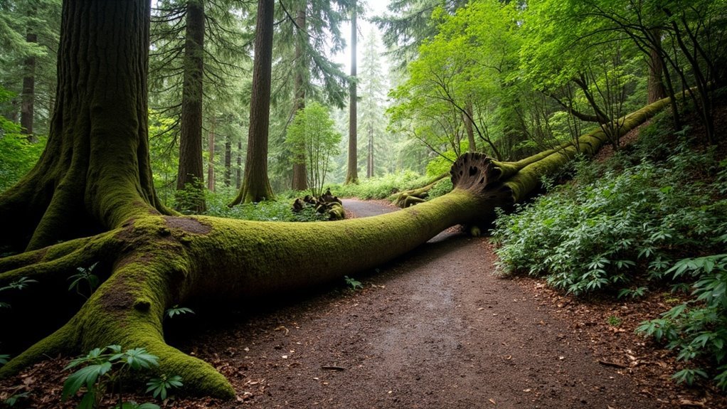 obstruction caused by fallen trees