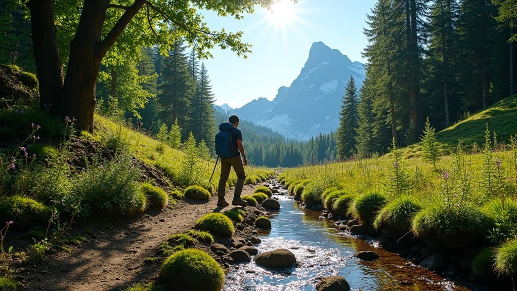 outdoor walking on trails