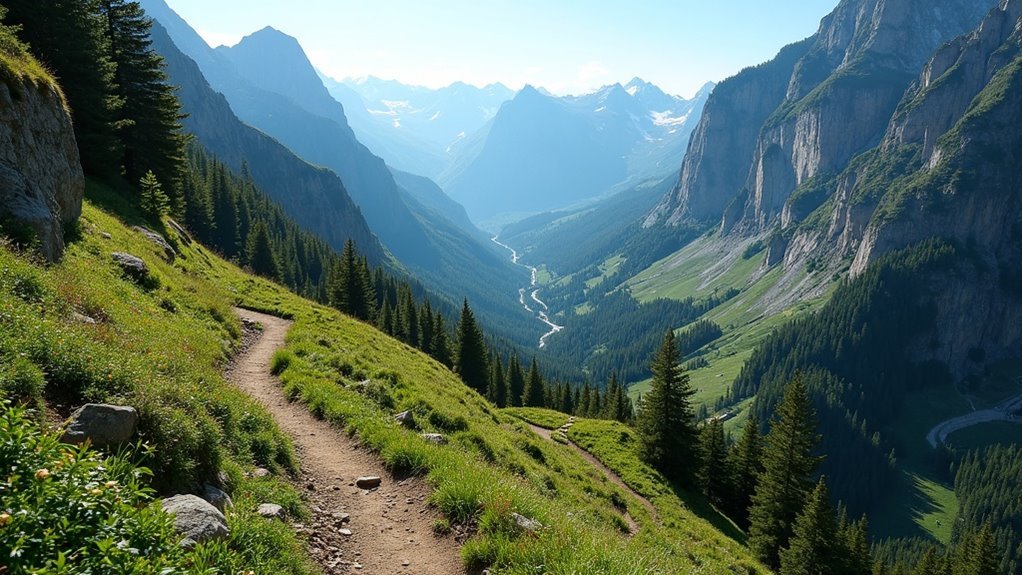 zigzagging trail elevation gain